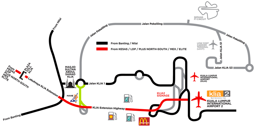 Transportation Road Map To Klia2 