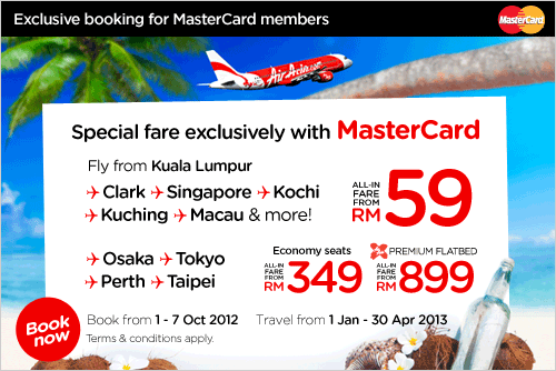 AirAsia Promotion -Exclusive Mastercard Low Fare
