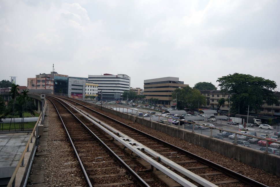 View of rail track from Pudu LRT station