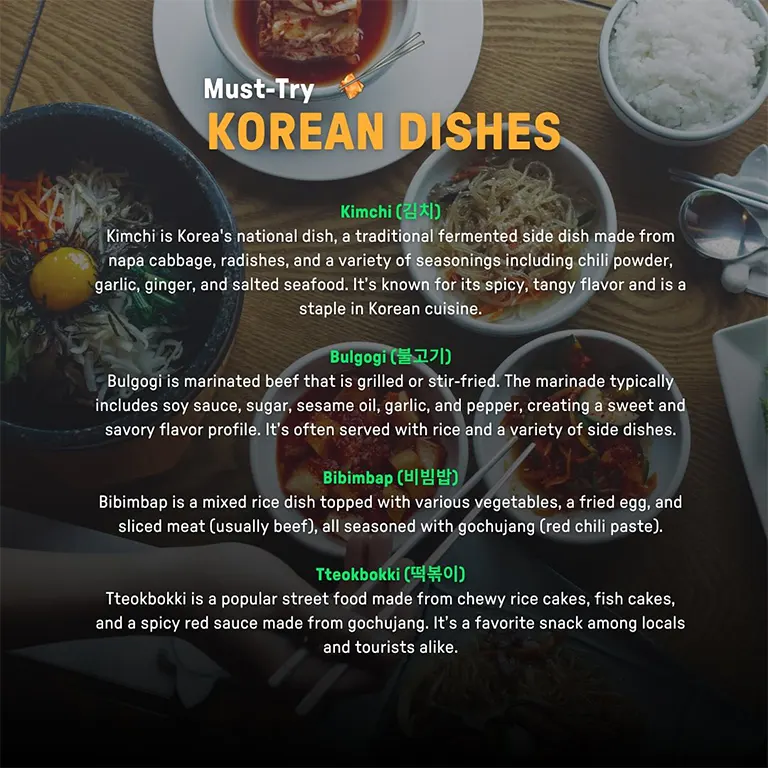 Must try Korean dishes