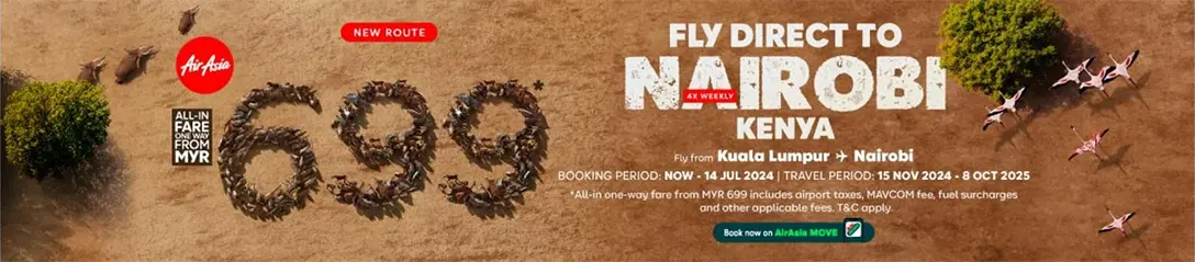 Fly Direct to Nairobi, Kenya, 4x weekly!