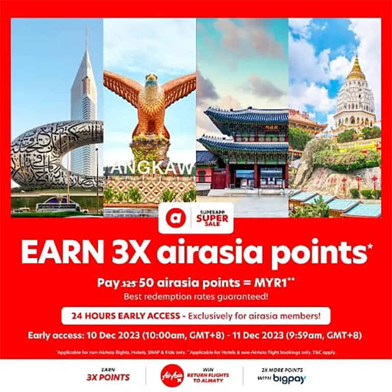 Earn 3x airasia points