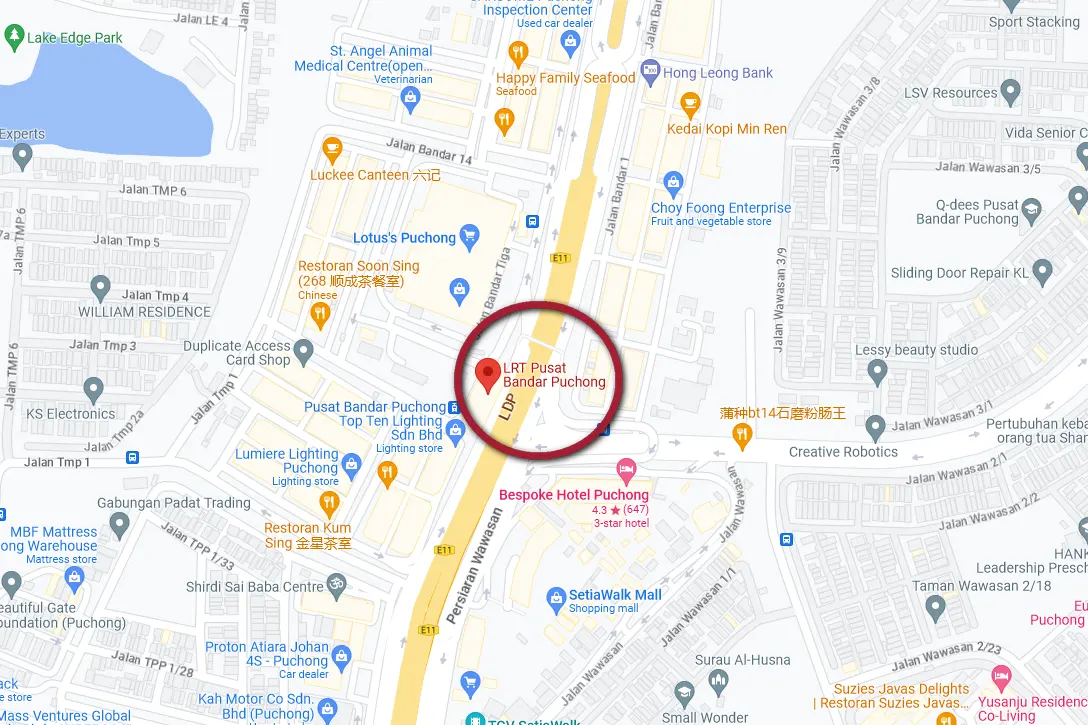 Pusat Bandar Puchong Lrt Station Location Map Google.webp